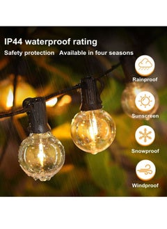 Cool Baby COOLBABY Outdoor Garden String Lights 25ft (7.5m) G40 Outdoor Light Strip 15 Bulbs + 1 Spare Bulb for Backyard Balcony Cafe Party Home Decor Waterproof  - Image 2
