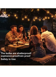 Cool Baby COOLBABY Outdoor Garden String Lights 25ft (7.5m) G40 Outdoor Light Strip 15 Bulbs + 1 Spare Bulb for Backyard Balcony Cafe Party Home Decor Waterproof  - Image 3