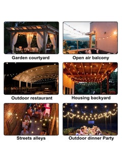 Cool Baby COOLBABY Outdoor Garden String Lights 25ft (7.5m) G40 Outdoor Light Strip 15 Bulbs + 1 Spare Bulb for Backyard Balcony Cafe Party Home Decor Waterproof  - Image 5