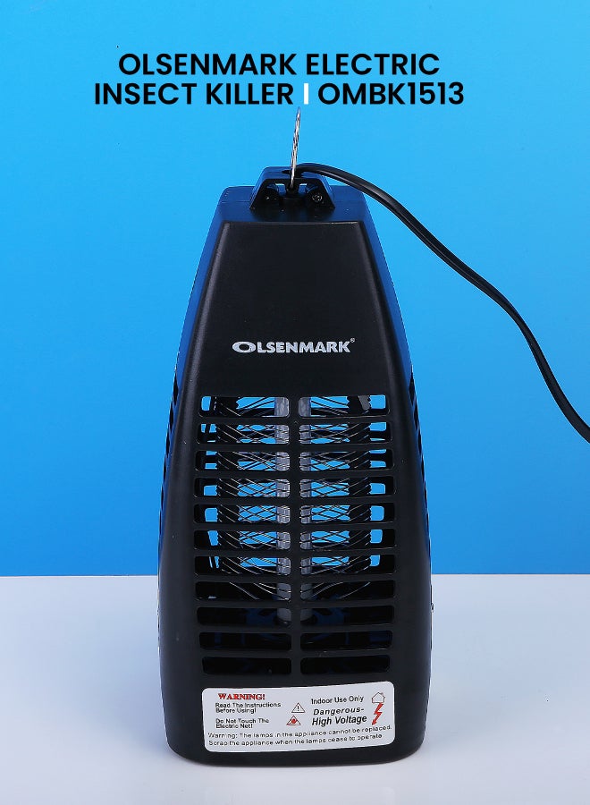 Olsenmark Fly & Insect Killer - Powerful Fly Zapper | 1x4W UV Light Tube - Electric Bug Zapper, Insect Killer, Fly Killer, Wasp Killer - Insect Killing Mesh Grid Black - Image 5