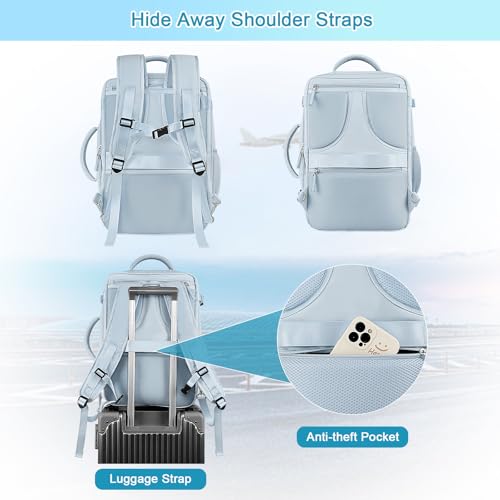 Sinaliy Large Expandable Travel Backpack for Men and Women, 17 Inch Laptop, Waterproof, Casual, College, Business, Hiking, Camping - Image 3
