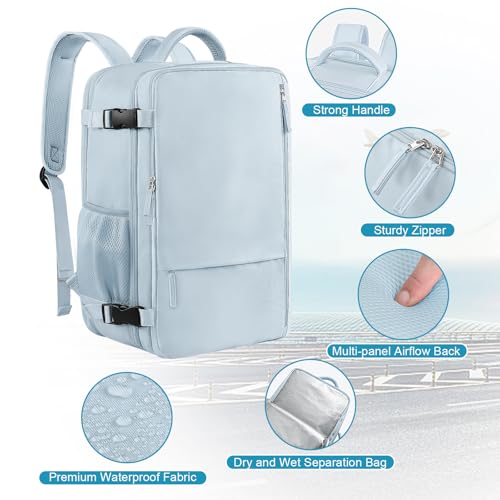 Sinaliy Large Expandable Travel Backpack for Men and Women, 17 Inch Laptop, Waterproof, Casual, College, Business, Hiking, Camping - Image 4