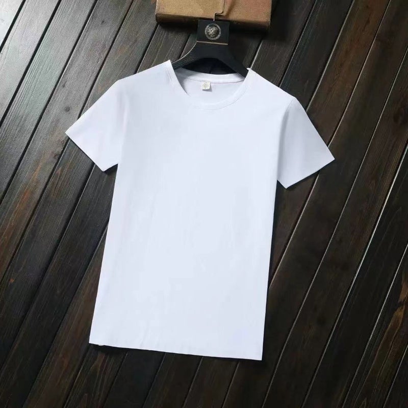 Mens Ice Silk Short Sleeve T-Shirt Sporty Casual Loose Mesh Large Size Quick Dry Summer New Style Big Guy Comfortable Fit Tee 100 grams of solid color short sleeve [white] 