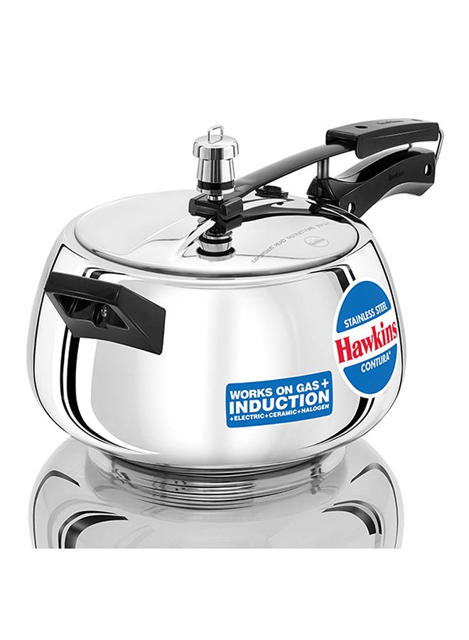 Hawkins طباخ ضغط بغطاء داخلي متوافق مع الحث من الفولاذ المقاوم للصدأ كونتورا، 5 لتر، فضي (SSC50) - Image 1
