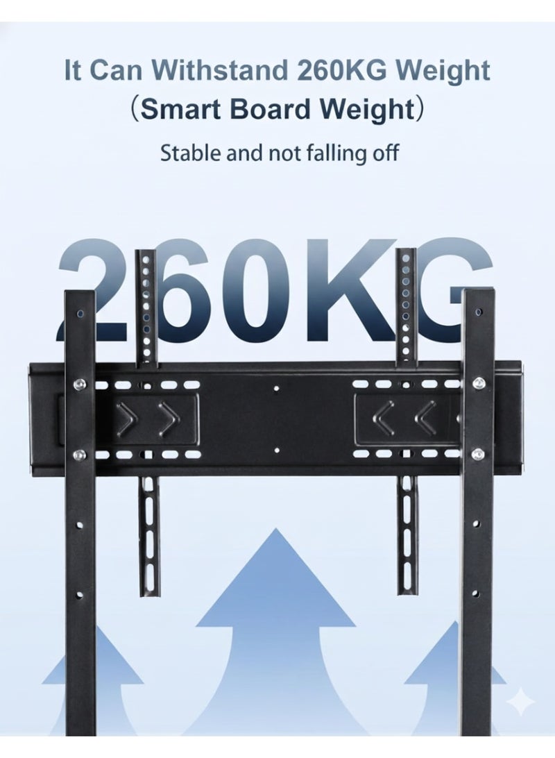 Apexll Fits Up to 100 Inch TV, Heavy Duty Mobile TV Stand with Wheels, Height Adjustable Rolling Display Cart, Ultra High 260kg Load Capacity, VESA 200x200mm to 1000x600mm, Locking Casters, AV Shelf, For Office, Classroom, Conference Room, Showroom - Image 4