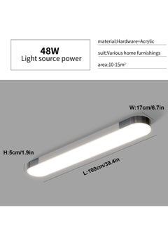 Ganeed Dimmable LED Ceiling Light ，Modern Acrylic Linear LED Ceiling Lamp 39.4in Semi Flush Mount Wraparound Shape Lighting Fixture with Remote Control for Kitchen Dining Room (48W/3000-6500K)  - Image 3