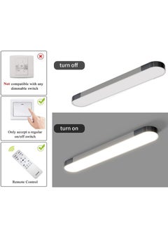 Ganeed Dimmable LED Ceiling Light ，Modern Acrylic Linear LED Ceiling Lamp 39.4in Semi Flush Mount Wraparound Shape Lighting Fixture with Remote Control for Kitchen Dining Room (48W/3000-6500K)  - Image 4