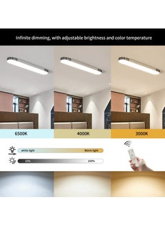 Ganeed Dimmable LED Ceiling Light ，Modern Acrylic Linear LED Ceiling Lamp 39.4in Semi Flush Mount Wraparound Shape Lighting Fixture with Remote Control for Kitchen Dining Room (48W/3000-6500K)  - Image 5
