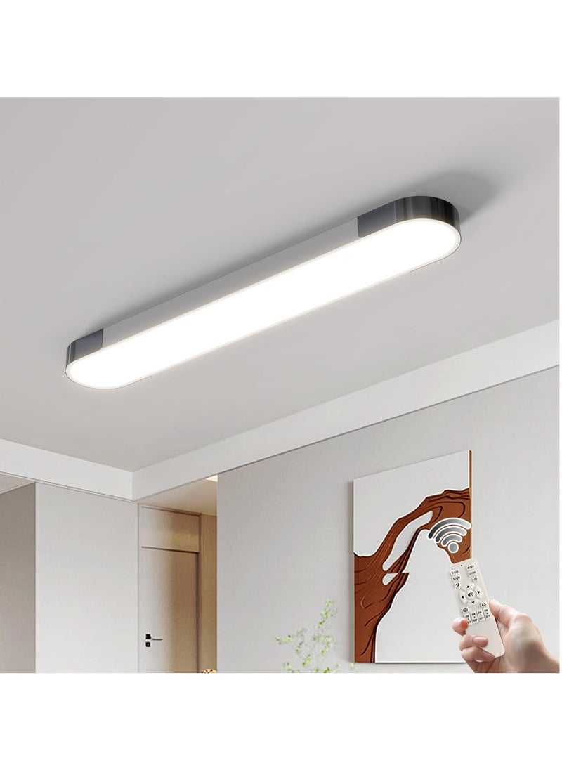 Ganeed Dimmable LED Ceiling Light ，Modern Acrylic Linear LED Ceiling Lamp 39.4in Semi Flush Mount Wraparound Shape Lighting Fixture with Remote Control for Kitchen Dining Room (48W/3000-6500K)  - Image 1