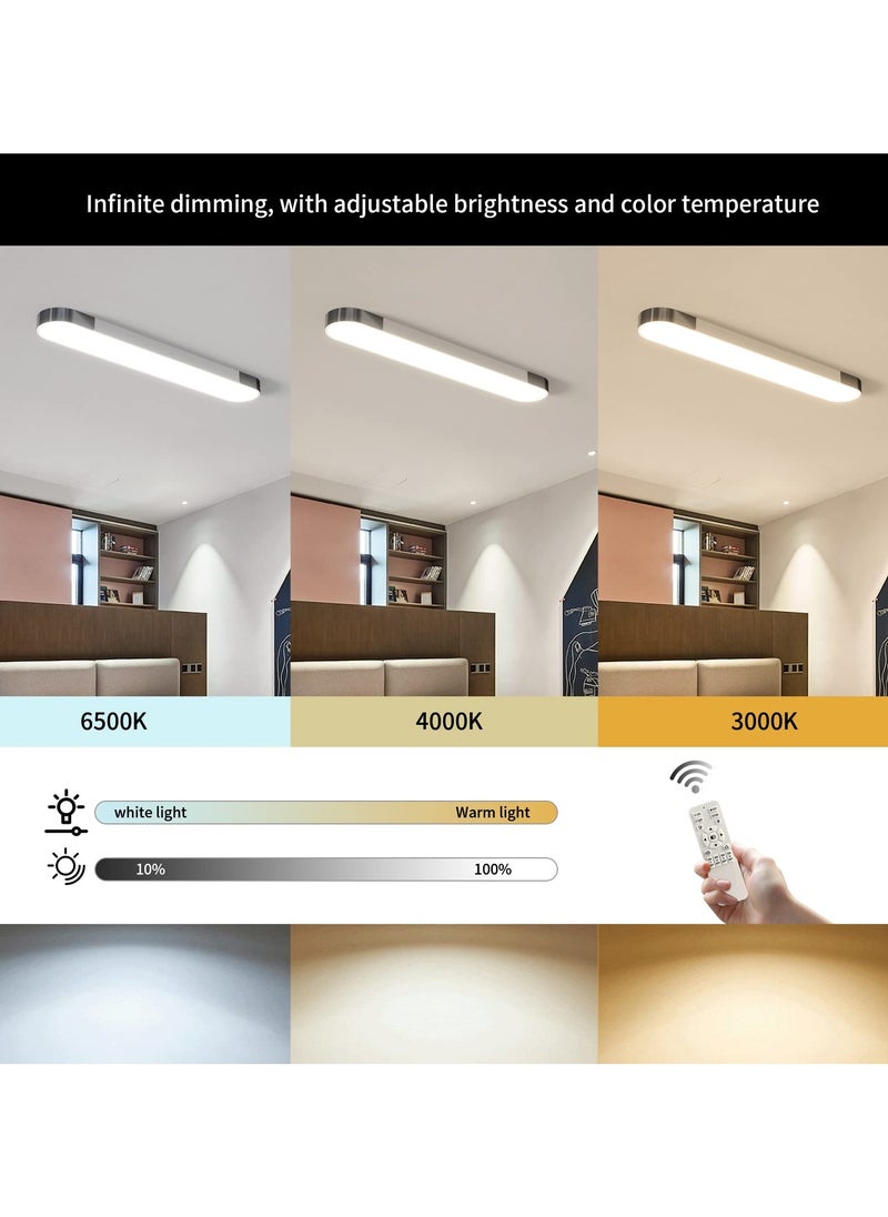 Ganeed Dimmable LED Ceiling Light ，Modern Acrylic Linear LED Ceiling Lamp 39.4in Semi Flush Mount Wraparound Shape Lighting Fixture with Remote Control for Kitchen Dining Room (48W/3000-6500K)  - Image 5