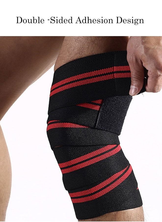 SHIWEI Extra Long Elastic Knee Wrap Compression Bandage Brace Support for Legs, Plantar Fasciitis Stabilising Ligaments Joint Pain for Men & Women, Knee Support for Basketball Running Tennis  - Image 2