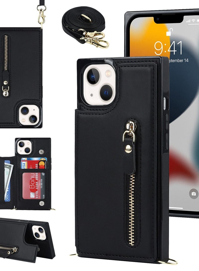 Suitable For IPhone Crossbody Lanyard Zipper Leather Case - Image 2