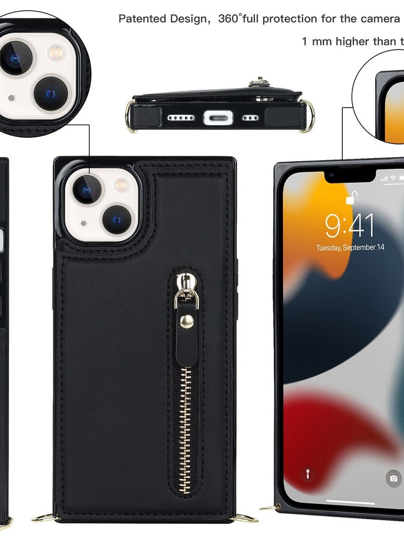 Suitable For IPhone Crossbody Lanyard Zipper Leather Case - Image 1