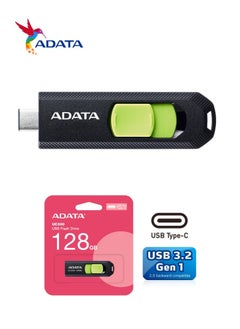 ADATA UC300 128GB USB 3.2 Gen 1 Type-C Flash Drive | Lightweight and Fast Data Transfer | Green Black  - Image 1