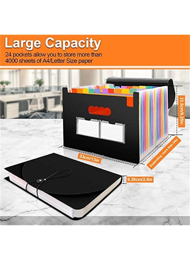 Generic Document Folder 25 Compartments High Capacity Expanding File Organiser Accordion Expandable Organiser Folder Folder Documents Bag Portable Sorting Folder Briefcase Busine  - Image 5