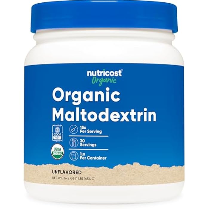 Nutricost Organic Maltodextrin Powder 1lb - Gluten Free, Non-GMO - Image 1