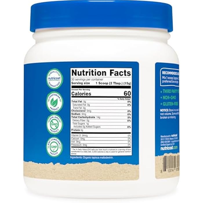 Nutricost Organic Maltodextrin Powder 1lb - Gluten Free, Non-GMO - Image 5