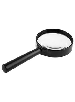 100mm Clear Magnifying Glass with Black Plastic Handle - for Reading Small Texts, Fine Inspection, or Hobby Projects and DIY