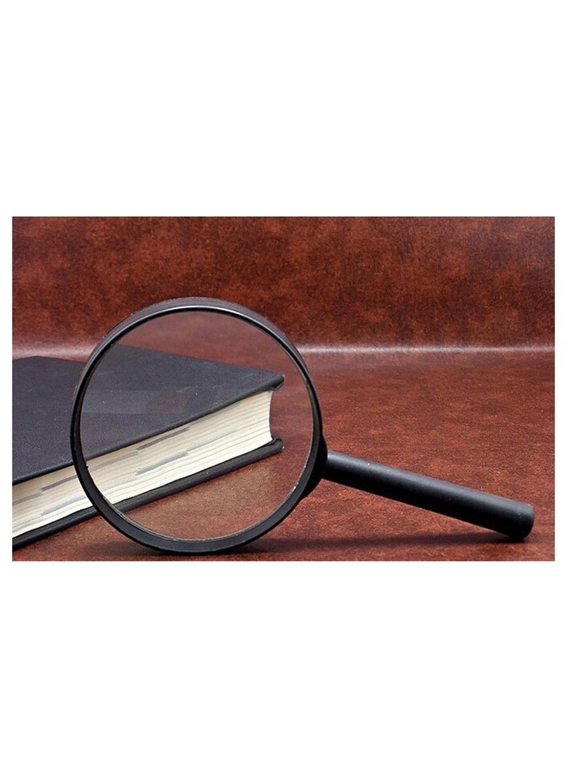 Generic - 100mm Clear Magnifying Glass with Black Plastic Handle - for Reading Small Texts, Fine Inspection, or Hobby Projects and DIY - Image 1
