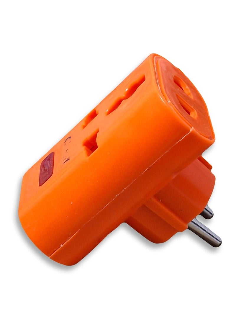 Safety Electric Power Outlets Sockets  , Multi Power Strip Surge Protector With 6 Outlets  - Orange & Power socket, 10-16 amp, 250 volt, with 3 port orange , easy to use in residential apartments, factories, and workshopsBundle - Image 3