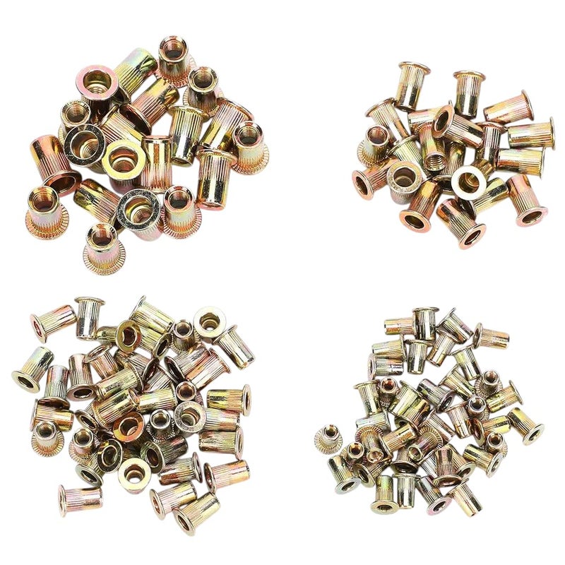 Rivet Nut Set Zinc Plated 4 Different Sizes 4,5,6,8 Count 300 Pieces - Image 1
