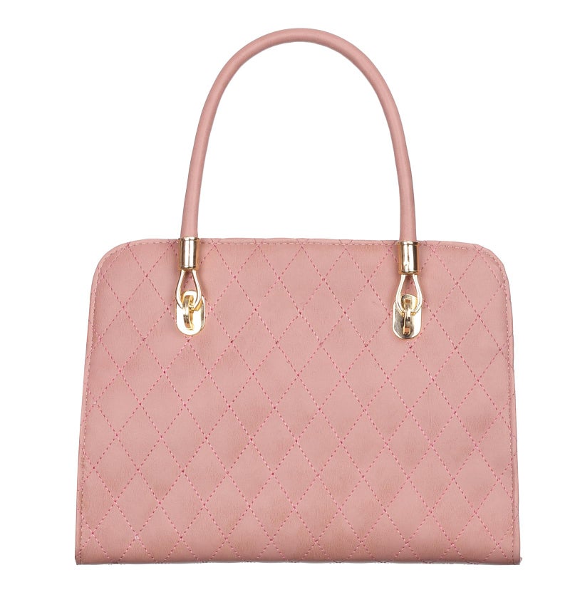 Keywest Women's Diamond Satchel Tote Handbag for Women | Ladies purse | Stylish Shoulder Bag | Gift For Woman | Light Pink - Image 4