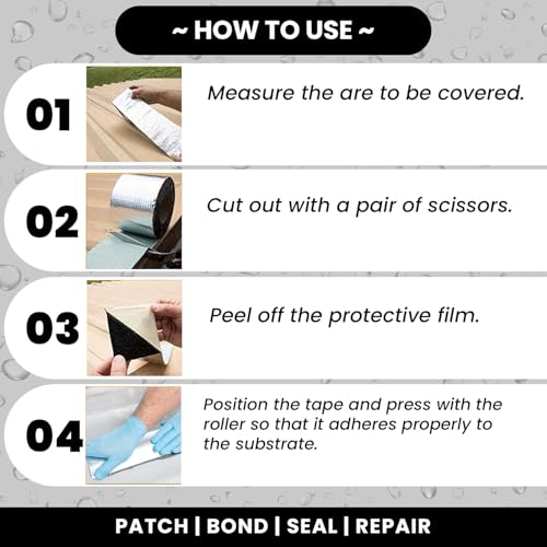 CIPZI Strong Waterproof Tape Seal Repair Tape Super Strong Adhesive Aluminium Tape to instantly Stop Permanent Leakage of Roof Leaks Surface Crack Water tank - Image 3