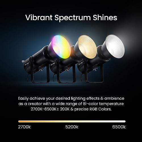 DIGITEK® (DCL-200 W RGB Combo) 200W Multi Color Continuous LED Video Light with 18CM Reflector, AC Support - 2800K-6800K + RGB Color Temp Control, >97 CRI, 18000 Lumen, Ideal for Photo & Videoshoots - Image 2