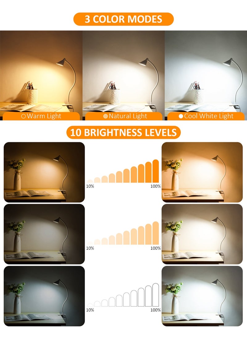 لوبيتيز فائدة نموذج يتكون من مصباح القراءة ، الناقل التسلسلي العام مصباح القراءة على سرير الأطفال في الليل ، الصمام مصباح طاولة صغيرة مع انحناء قابل للتعديل المشبك بالقرب من مكتب . - Image 2