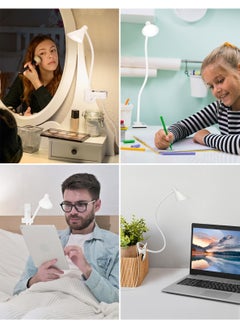 LOOPITYS Reading Light, USB Clamp Lamp for Child Reading Book in Bed at Night, LED Small Desk Lamp with Adjustable Gooseneck Clip on Beside Table for Studying Working Drafting Sewing  - Image 4