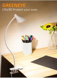 LOOPITYS Reading Light, USB Clamp Lamp for Child Reading Book in Bed at Night, LED Small Desk Lamp with Adjustable Gooseneck Clip on Beside Table for Studying Working Drafting Sewing  - Image 3