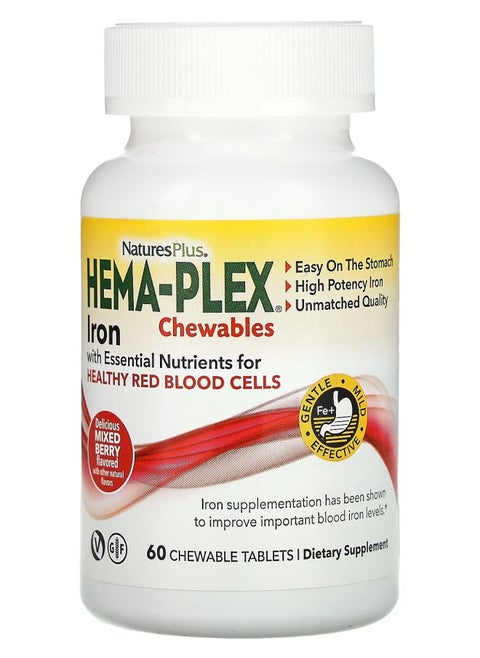 Hema-Plex Iron Chewables Mixed Berry 60 Chewable Tablets