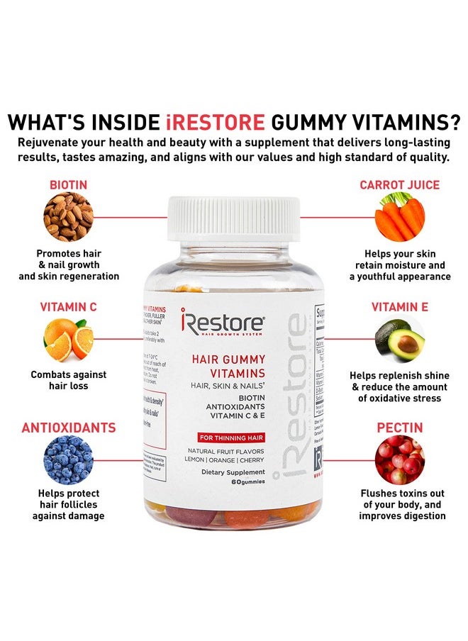 iRestore Hair Gummy Vitamins Vegan Biotin Gummies For Hair Skin And Nails Gummies Hair Gummies Biotin Gummies For Hair Growth Biotin Vitamins Hair Vitamins Gummies For Women & Men Biotin 5000Mcg  - Image 4