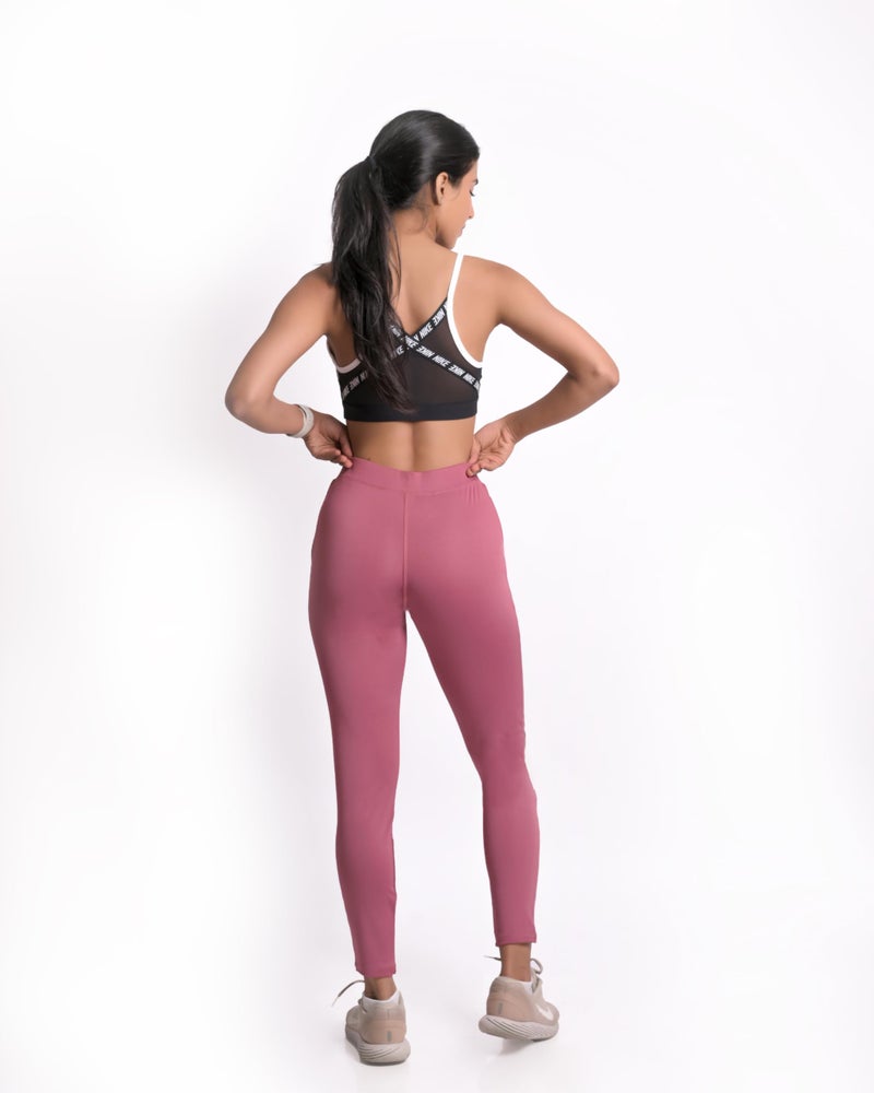 Mehrang Women's Gym Wear Mesh Leggings Workout Pants With Side Pockets/Stretchable Tights Sports Fitness Yoga Track Pants (L, Moove), High Rise, Multicolour - Image 5