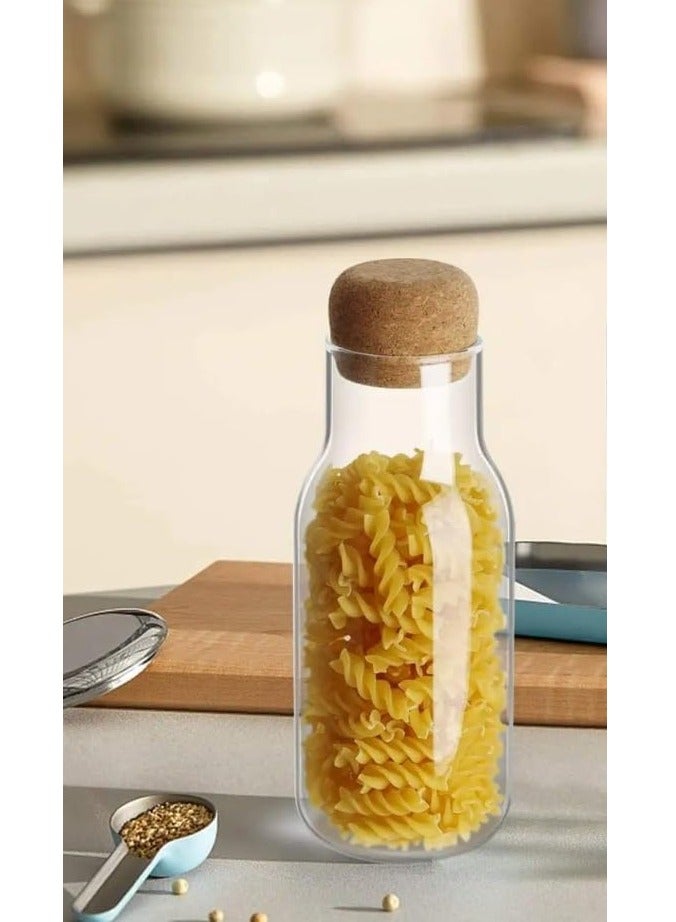Homesmiths Borosilicate Glass Storage Jar with Cork Lid, 750ml – Stylish and Durable Food Storage Solution - Image 4