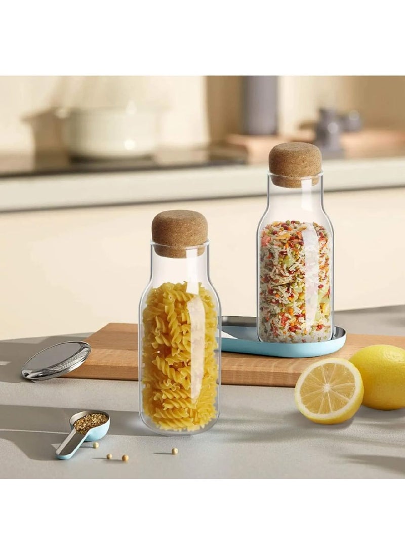 Homesmiths Borosilicate Glass Storage Jar with Cork Lid, 750ml – Stylish and Durable Food Storage Solution - Image 2