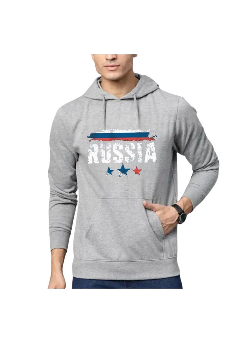 Russia Men's Hoodie-100% Cotton Fabric,Long Sleeve|Casual Wear For Travel,Sports&Daily Outfits|Russia Printed Hoodies - Image 1