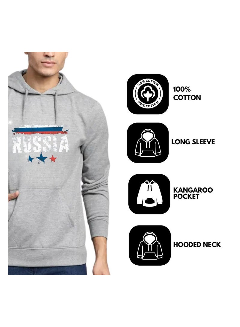Russia Men's Hoodie-100% Cotton Fabric,Long Sleeve|Casual Wear For Travel,Sports&Daily Outfits|Russia Printed Hoodies - Image 2