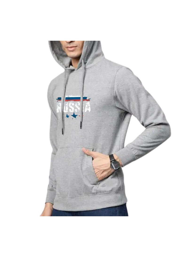 Russia Men's Hoodie-100% Cotton Fabric,Long Sleeve|Casual Wear For Travel,Sports&Daily Outfits|Russia Printed Hoodies - Image 4
