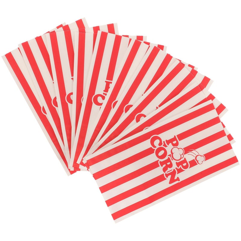 50 Pcs Flat Bottom Popcorn Bags Kraft Paper Containers Oil Resistant For Movie Night Party - Image 2