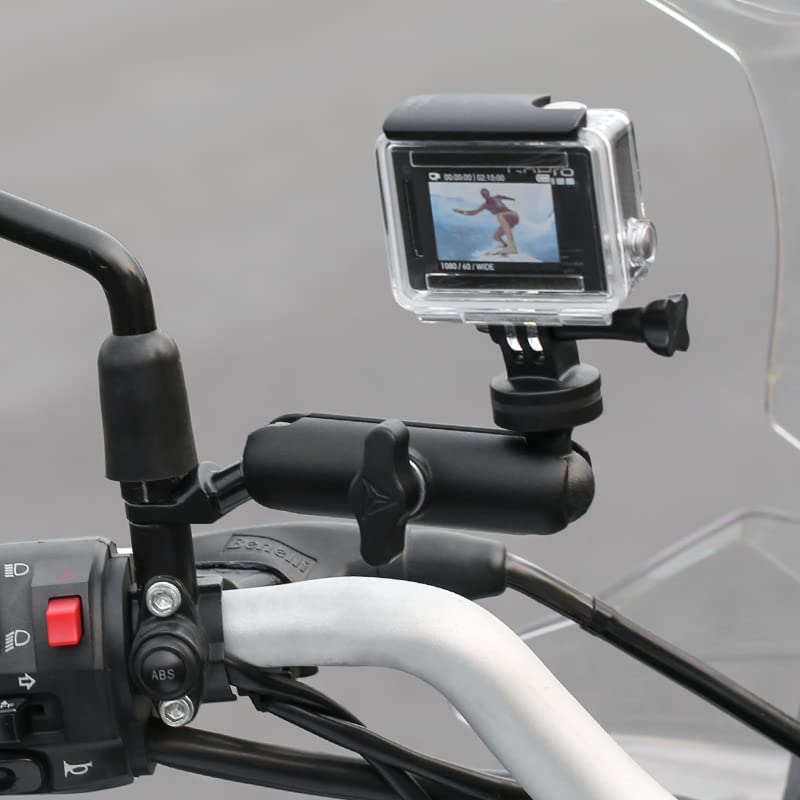 Action Pro 360°Motorcycle Bike Camera Holder Handlebar Mount Bracket 1/4 Metal Stand Compatible with GoPro-13/12/11/10/9/8/7/6/5/4 Action Cameras Accessories - Image 2