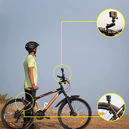 Action Pro 360°Motorcycle Bike Camera Holder Handlebar Mount Bracket 1/4 Metal Stand Compatible with GoPro-13/12/11/10/9/8/7/6/5/4 Action Cameras Accessories - Image 3