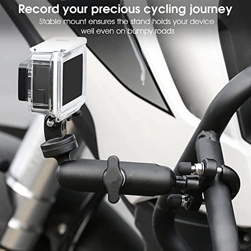 Action Pro 360°Motorcycle Bike Camera Holder Handlebar Mount Bracket 1/4 Metal Stand Compatible with GoPro-13/12/11/10/9/8/7/6/5/4 Action Cameras Accessories - Image 4