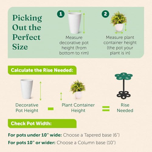 Lift Kit Planter Insert Tall Tapered Plant Riser Fill Bottom of Tall Flower Pots and Large Plant Containers | Indoor and Outdoor (11-17” Rise, 6" Base, 10" Top) - Image 4