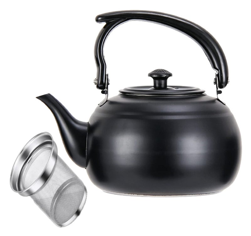 DoroSun 50 oz/1500ml Stainless Steel Steeping Teapot with Infuser for Loose Leaf Tea, Metal Tea Steeper Pot Coffee Water Kettle for Brewing, Tea Maker for Hotels, Restaurant, Home, Kitchen, Black - Image 1