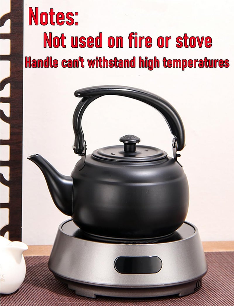 DoroSun 50 oz/1500ml Stainless Steel Steeping Teapot with Infuser for Loose Leaf Tea, Metal Tea Steeper Pot Coffee Water Kettle for Brewing, Tea Maker for Hotels, Restaurant, Home, Kitchen, Black - Image 2