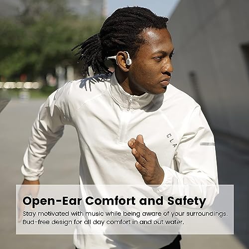 mojawa Run Plus Bone Conduction Headphones, Open-Ear Bluetooth Headphones, 32GB MP3 Player, IP68 Waterproof Swimming Earbuds, Deep Bass, Secure Fit for Running, Gym and Daily Use, Black (Orange) - Image 3