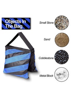 XiuWoo Heavy Duty Sandbag Photo Studio Weight Bag Blue Saddlebag Design for Photography Stand Light Tripod Outdoor Patio Sports Sets Film Live Productions 3 Pack  - Image 4