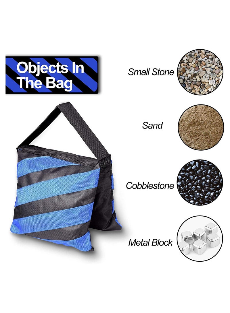 XiuWoo Heavy Duty Sandbag Photo Studio Weight Bag Blue Saddlebag Design for Photography Stand Light Tripod Outdoor Patio Sports Sets Film Live Productions 3 Pack - Image 4