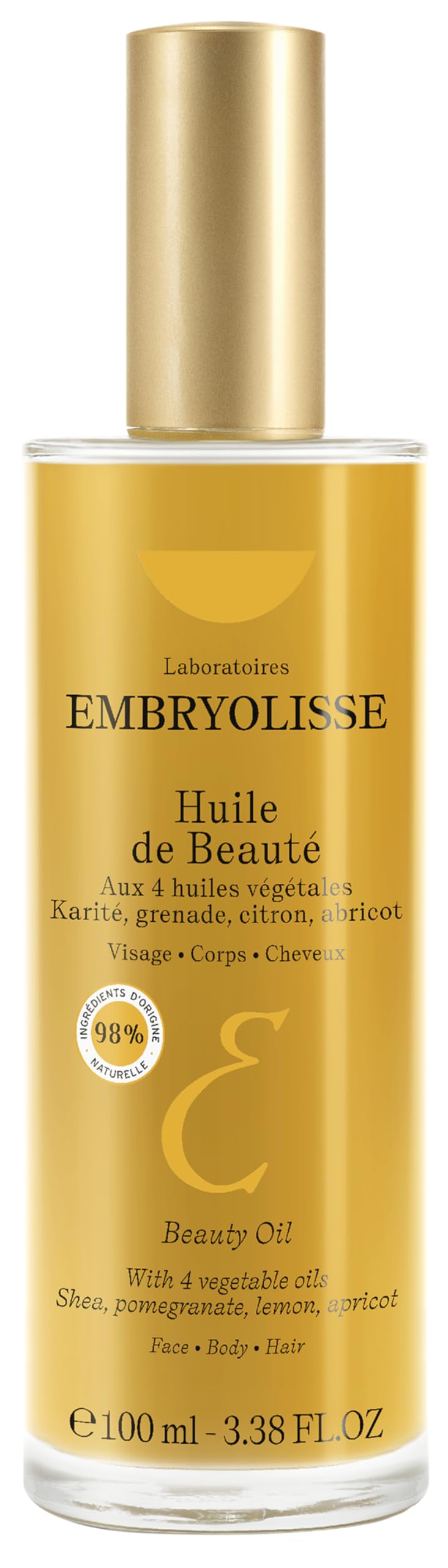 Embryolisse Beauty Oil Hydrates Protects and Beautifies Face Body and Hair Lightweight Non Greasy Body Oil for All Skin Types 338 Fl Oz